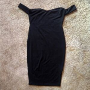 Boohoo Black Off-Shoulder Dress